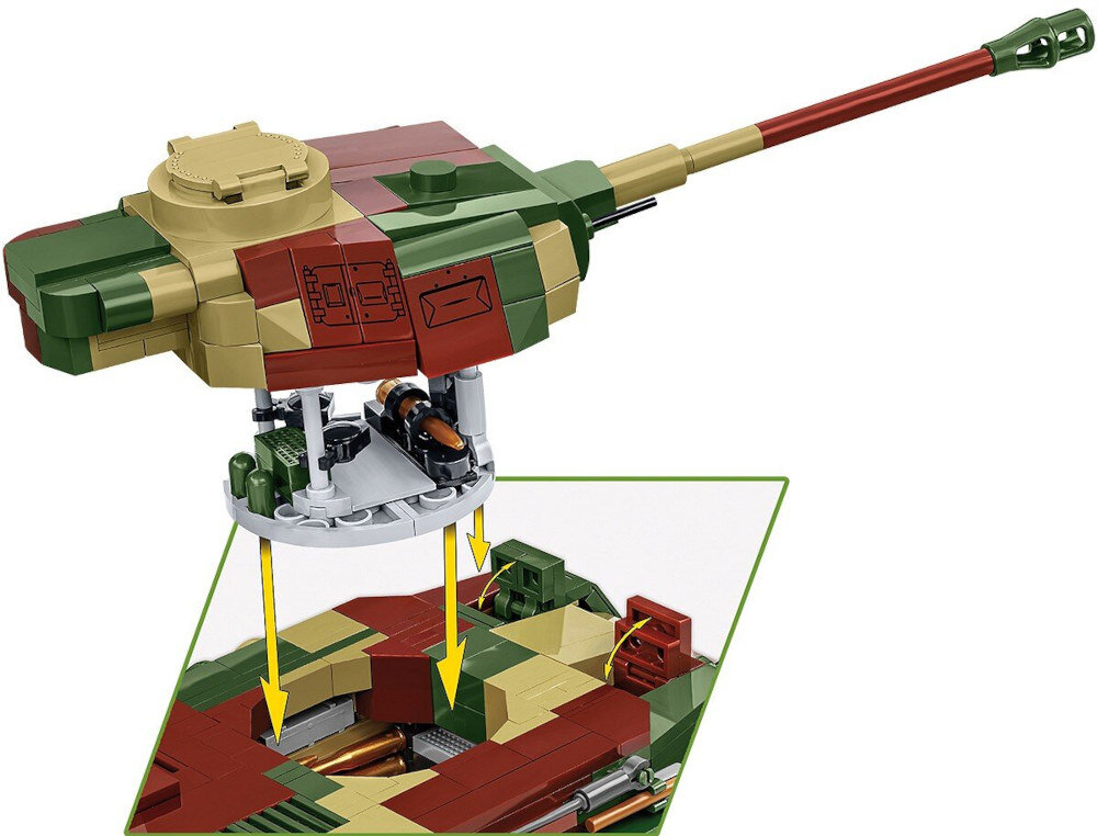 Klocki plastikowe COBI Historical Collection World War II PzKpfw IV Ausf. G COBI-2592 Ruchome elementy otwierany właz figurka czołgisty