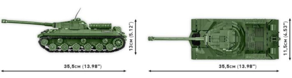 Klocki plastikowe COBI Historical Collection World War II IS-3 Soviet Heavy Tank COBI-2590 Dokładność historyczna skala zaokrąglone kształty 1100 elementów długość