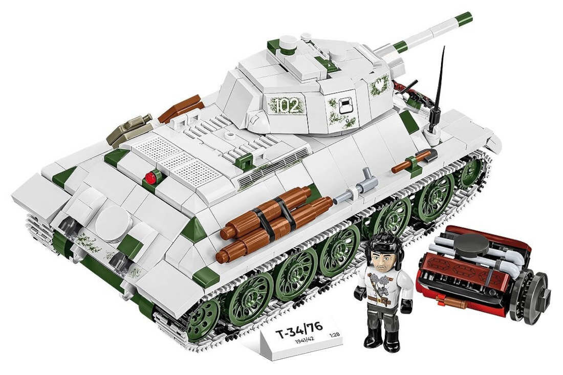 Klocki plastikowe COBI Historical Collection World War II T-34/76 mod 1941/42 COBI-2595
