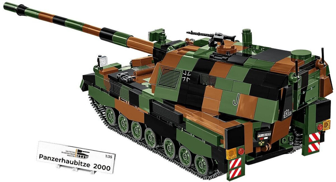 Klocki plastikowe COBI Armed Forces Panzerhaubitze 2000 COBI-2628 system artyleryjski wsparcie ogniowe niemiecki przemysł zbrojenny