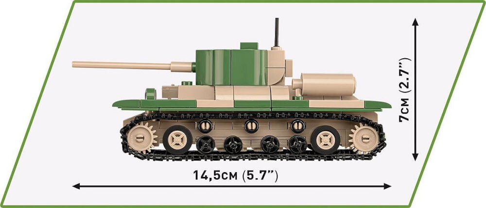 Klocki plastikowe COBI Historical Collection World War II Renault R35 - Valentine IX - Panzer I COBI-2740 reprezentacja trzech historycznych czołgów z okresu Drugiej Wojny Światowej brytyjski czołg Valentine IX z The Tank Museum
niemiecki czołg lekki Panzer I z Deutsches Panzermuseum Munster francuski czołg podstawowy Renault R35 z Musée des Blindés