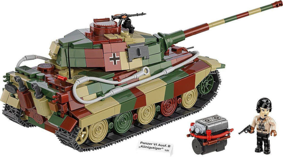 Klocki plastikowe COBI Historical Collection World War II Panzer VI Ausf. B Königstiger COBI-3113 Kolekcjonerska wartość Tygrys Królewski Königstiger seria Historical Collection dla pasjonatów