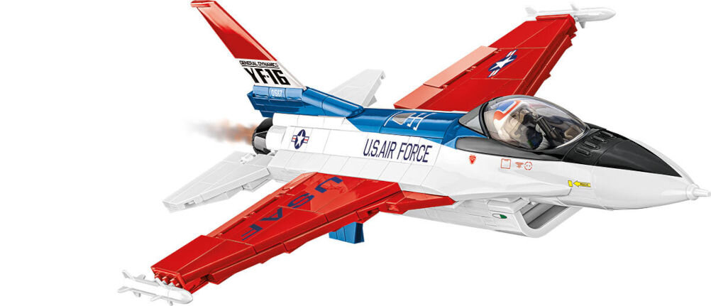 Klocki plastikowe COBI Armed Forces F-16 YF-16 First Flight 1974 COBI-5892 375 wysokiej jakości elementy spełniają normy bezpieczeństwa dotyczące produktów dla dzieci
kompatybilne z innymi markami klocków konstrukcyjnych trwałe nadruki bez użycia naklejek Czytelna i intuicyjna instrukcja oparta na rysunkach i ikonach