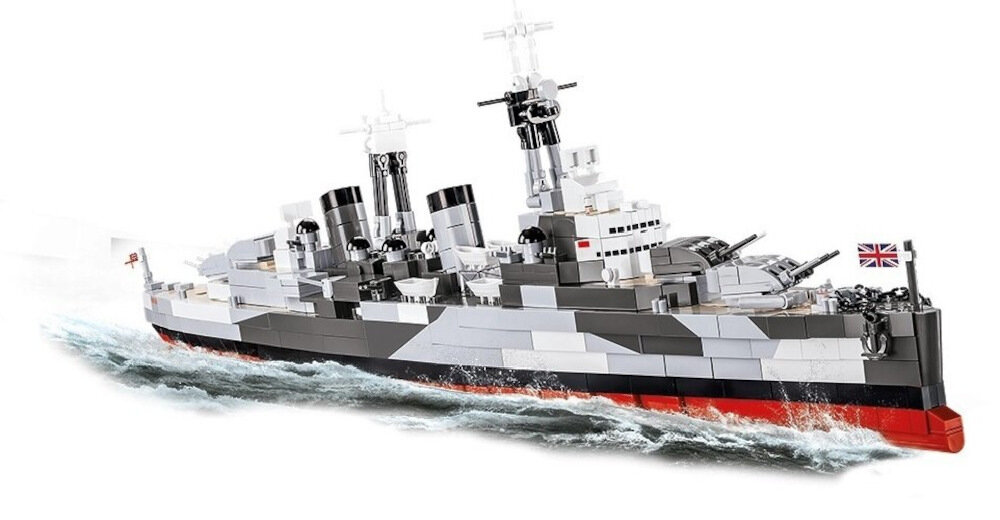 Klocki plastikowe COBI Historical Collection World War II HMS Belfast COBI-4844 Imperial War Museums Militarna pamiątka prezent dla miłośników historii prezentacja