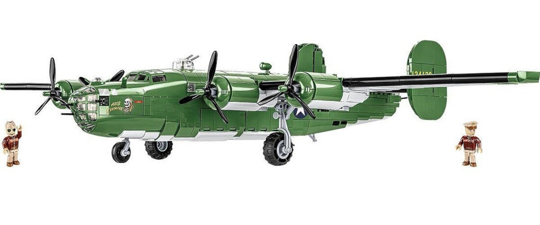 Klocki plastikowe COBI Historical Collection World War II Consolidated B-24 Liberator COBI-5739 skala rok rejon bombowiec 1445 klocków rozpiętość długość wymiary