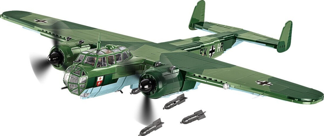 Klocki plastikowe COBI Historical Collection World War II Dornier Do 17Z-2 COBI-5754 Trwałość oznaczeń 1383 klocków skala rozpiętość skrzydeł