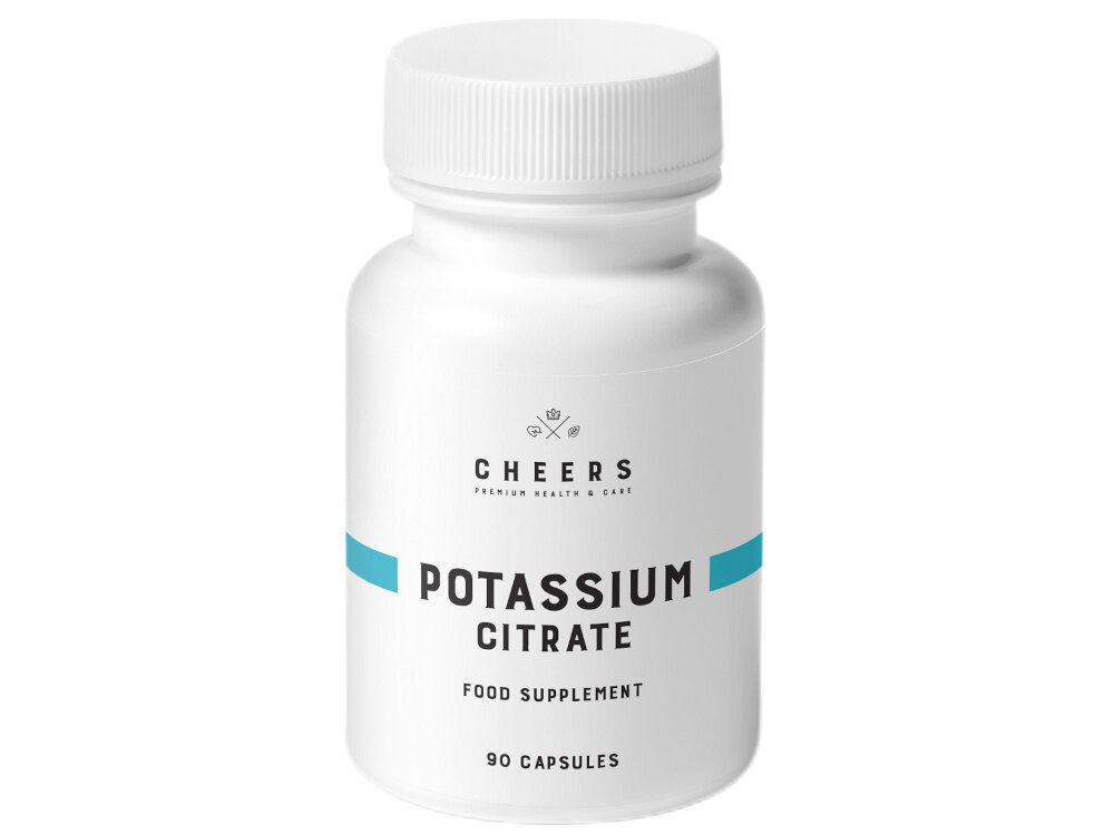 Potas CHEERS 90 kapsułek przyjaza dla wegetarian i wegan etykieta nie zawiera sztucznych barwnikow konserwantow zbednych dodatkow naturalne skladniki wysoka biodostepnosc skladnikow aktywnych
