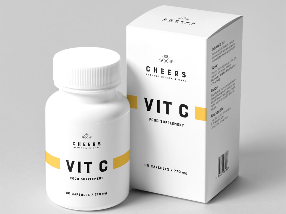Kompleks witamin CHEERS Vit C 90 kapsułek zestaw