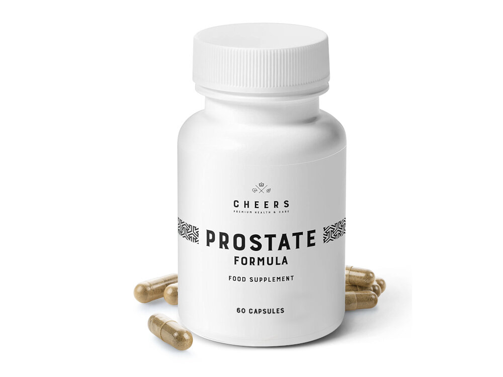 Suplement na prostatę CHEERS 60 kapsułek wspiera zdrowie prostaty poprawia funkcji seksualnych lepsze samopoczucie zadowolenie w sferze intymnej ekstrakt ze sliwy afrykanskiej 100 mg ekstrakt z pestek dyni 150 g wsparcie przeciwzapalne przeciwobrzekowe fitoestrogenowe