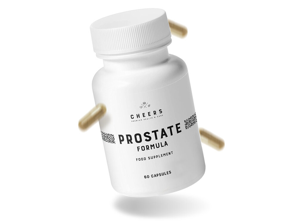 Suplement na prostatę CHEERS 60 kapsułek bogactwo naturalnych skladnikow wyciag z owocow palmy sabalowej 320 mg korzen pokryzwy 15 mg naturalny beta-sitosterol wsparcie funkcji urogenitalnych selen 55,00 µg - 100% RWS witamina B6 1,4 mg 100 RWS harmonizacja gospodarki hormonalnej wsparcie ogolnej kondycji organizmu