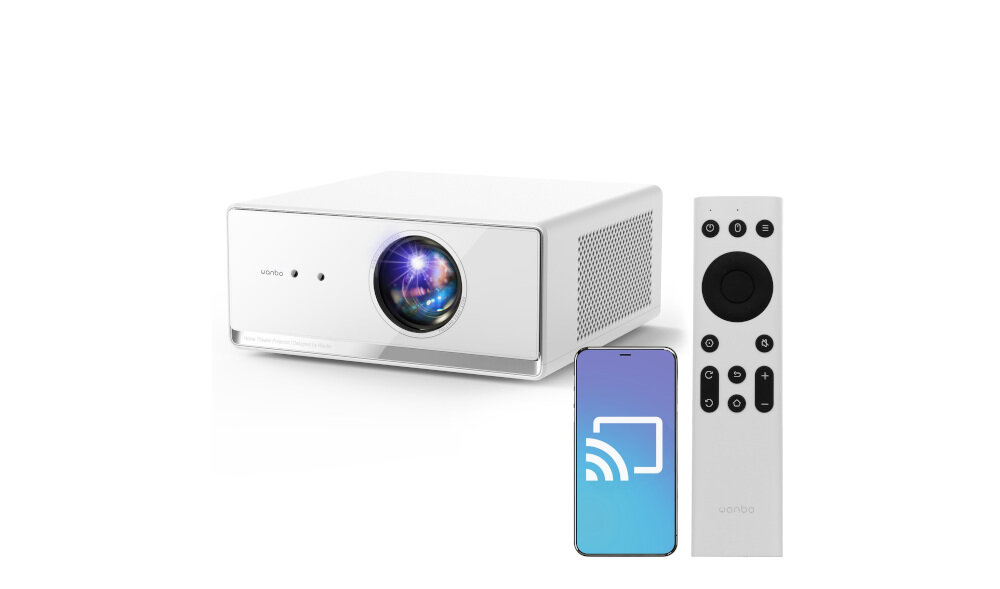 Projektor WANBO X5 Air - Full HD i wsparcie dla 4K, projektor z pilotem i telefonem