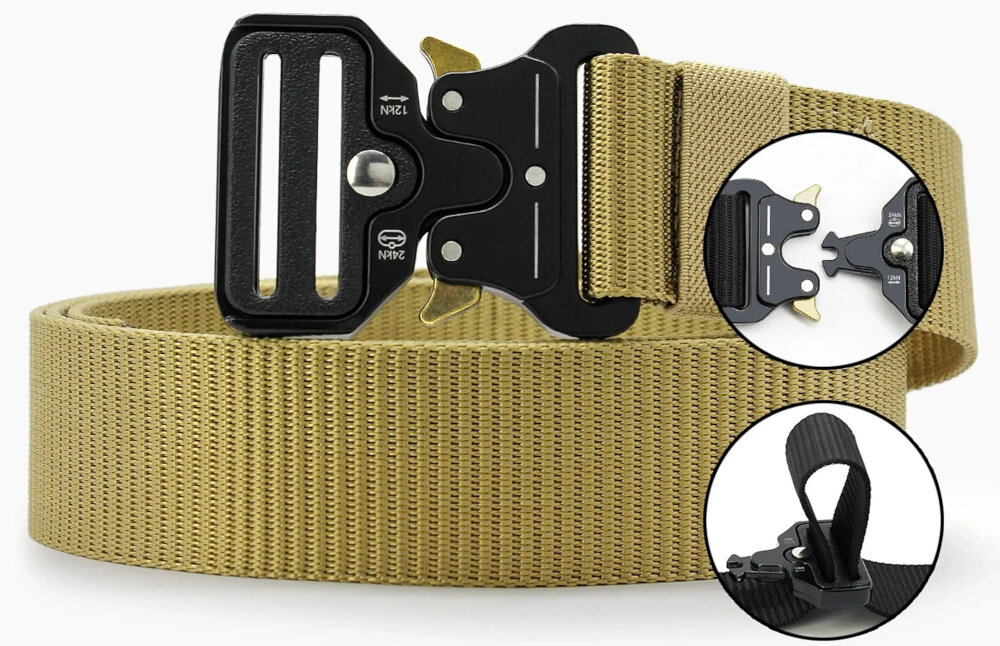 Pas taktyczny EXTRALINK Military MIL-690 Oliwkowy pasek na białym tle widoczny od przodu zbliżenie na szlufkę elastyczna szlufka możliwość regulacji długości do 120 cm dopasowanie do różnych sylwetek pas stabilnie przylega do ciała nie ogranicza ruchów komfort noszenia