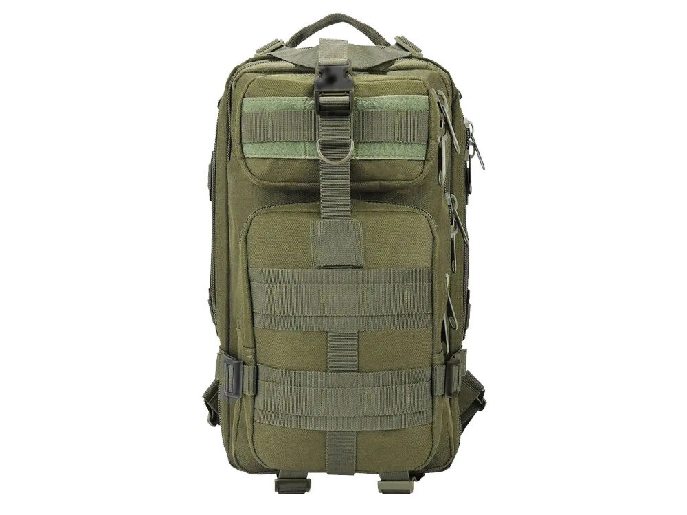 Plecak EXTRALINK Military MIL-665 Moro plecak na białym tle widoczny od przodu z poliestru 600D z powłoką PVC odporny na przetarcia uszkodzenia mechaniczne i wodę ochrona przed deszczem oraz przypadkowymi uszkodzeniami sprzęt zachowuje trwałość