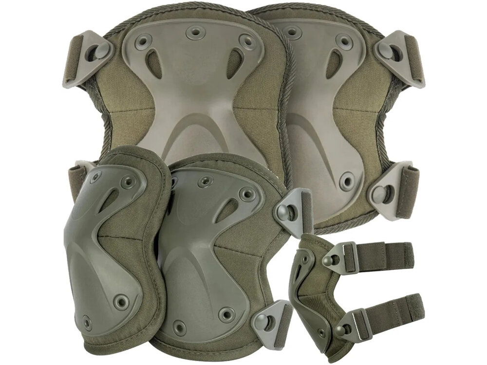 Ochraniacze taktyczne EXTRALINK Military MIL-686 ochraniacze na białym tle skuteczna ochrona kolan i łokci możesz wykonywać dynamiczne ruchy, skakać czy upadać nie narażając stawów na urazy minimalizują ryzyko siniaków i kontuzji