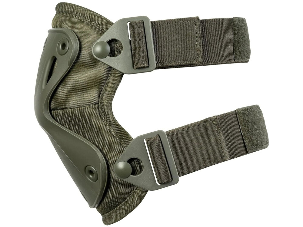 Ochraniacze taktyczne EXTRALINK Military MIL-686 ochraniacz na białym tle widoczny z boku swoboda ruchów kształt dopasowuje się do naturalnej anatomii kolan i łokci pełna mobilność ergonomiczny design