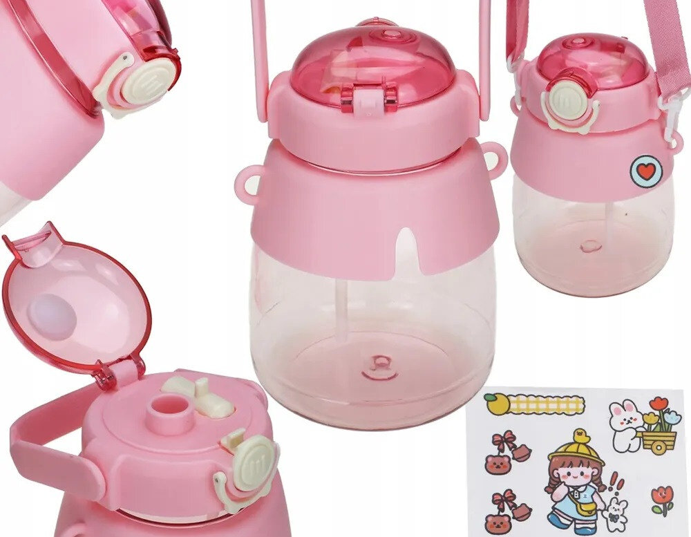 Butelka EXTRALINK EX.37568 Beżowy Łatwe picie bez rozlewania Słomka i wygodny ustnik Rozwiązanie ogranicza ryzyko rozchlapywania