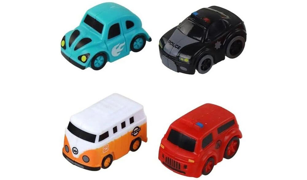 Tor samochodowy EXTRALINK Inteligentny EX.37605 prezentacja samochodzików na białym tle stymulacja rozwoju poznawczego motoryka dziecka koordynacja ręka-oko logiczne myślenie