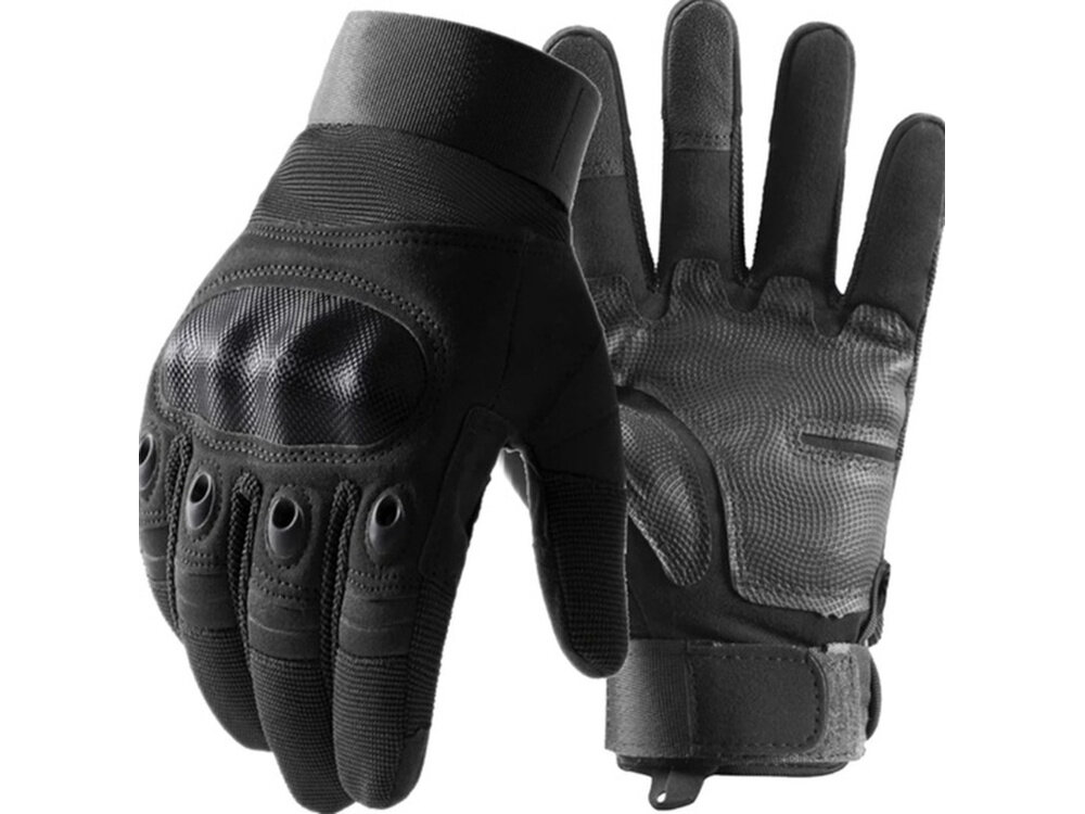 Rękawice taktyczne EXTRALINK MIL-695 (rozmiar XL) Czarny rękawice na białym tle chronią dłonie przed urazami komfort swobodne wykonywanie czynności manualnych