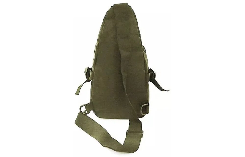 Saszetka EXTRALINK MIL-1119 Zielony saszetka na białym tle widoczna od tyłu regulowana szelka o długości do 100 cm można dopasować sposób noszenia do wzrostu i preferencji użytkownika możliwość noszenia saszetki na ramieniu lub na skos