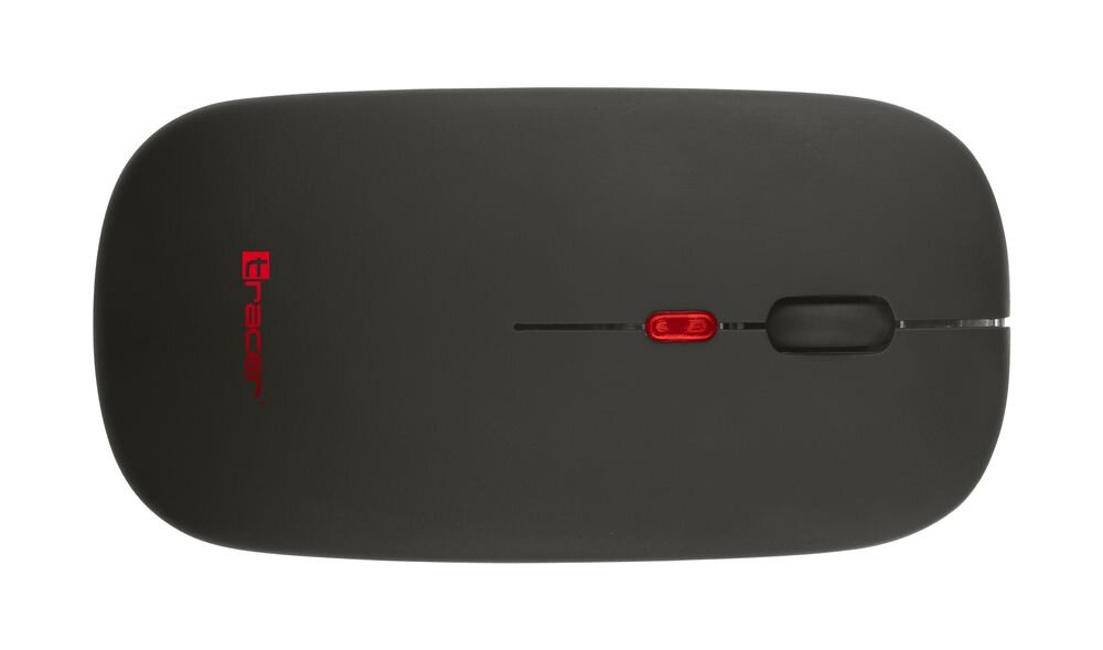 TRACER Slim Tracer Slim  cztery przyciski oraz rolkę przewijania Przemyślany układ przycisków - myszka od góry na białym tle