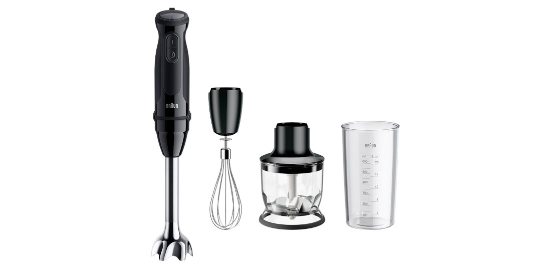 Blender BRAUN MultiQuick 5 MQ50202M Czarny System EasyClick Plus wymiana blendowanie ubijanie szatkowanie siekanie