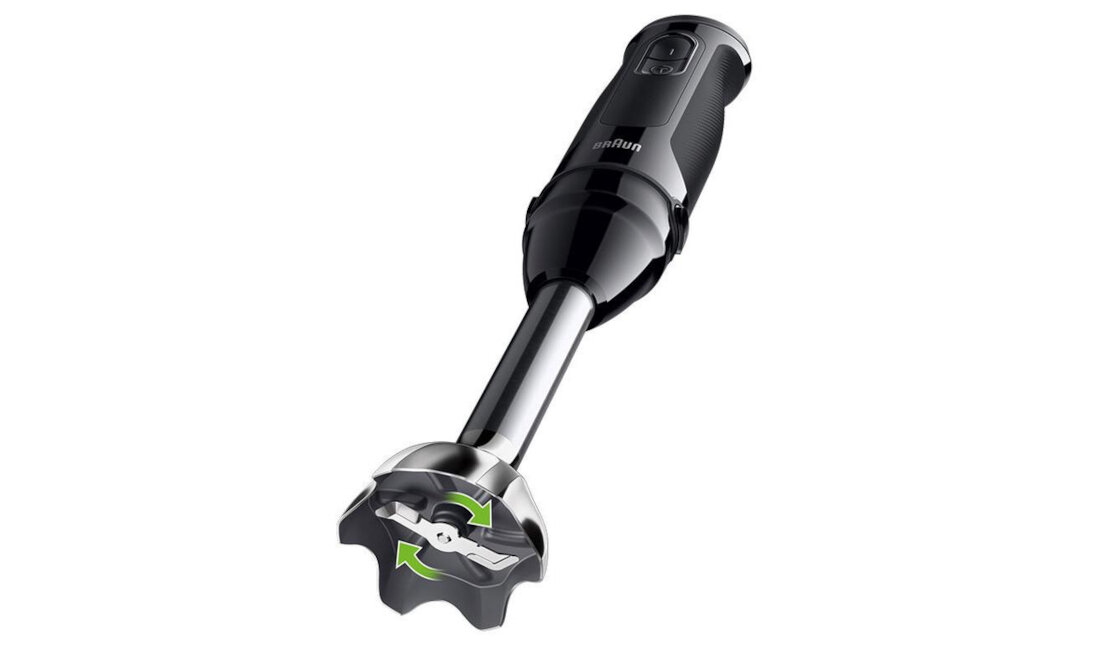 Blender BRAUN MultiQuick 5 MQ50202M Czarny Technologia PowerBell Vplus REZULTATY praca stopa 6 wypustek składniki konsystencja