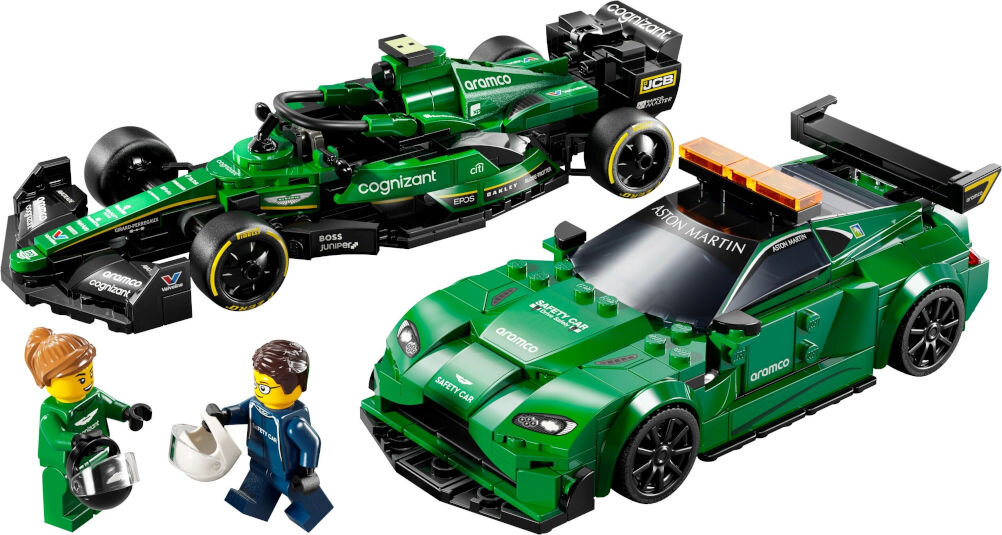 LEGO 76925 Speed Champions Samochód bezpieczeństwa Aston Martin i AMR23 Formuła 1 szybka wyścigówka AMR23 samochód bezpieczeństwa Aston Martin