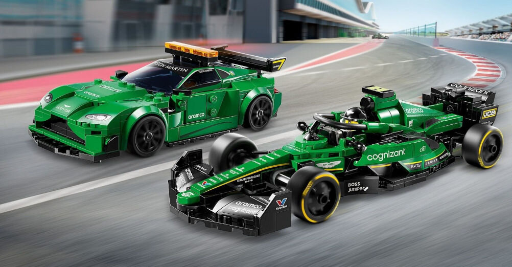LEGO 76925 Speed Champions Samochód bezpieczeństwa Aston Martin i AMR23 rozwija zainteresowanie motoryzacją,
					technologią i budowaniem