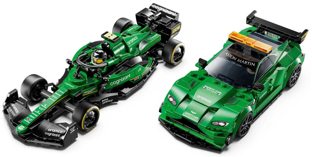 LEGO 76925 Speed Champions Samochód bezpieczeństwa Aston Martin i AMR23 twórz własne historie pełne rywalizacji na torze