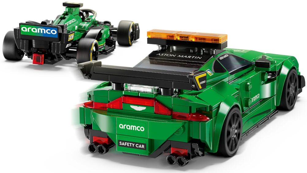 LEGO 76925 Speed Champions Samochód bezpieczeństwa Aston Martin i AMR23 perełki kolekcjonerskie nadają się do eksponowania na półce