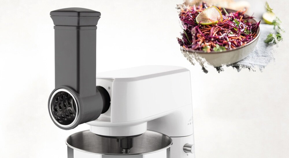 Robot planetarny ETA Mezo III Bravo tarka w użyciu, 4 wymienne ostrza, noże ze stali nierdzewnej