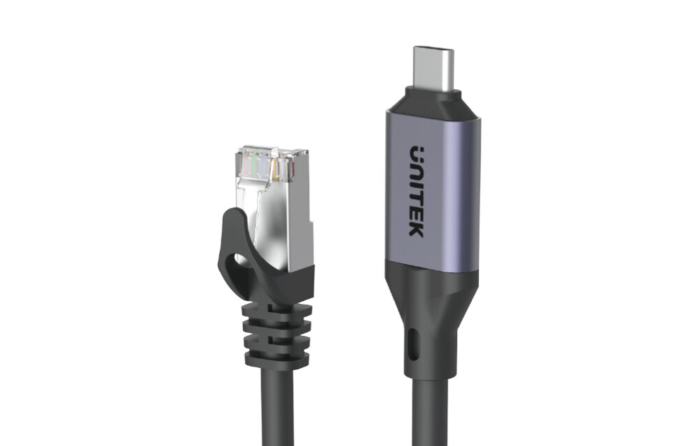 UNITEK Kabel Ethernet USB C RJ-45 LAN, przewód sieciowy, 1m złącze USB-C kompatybilny z szeroką gamą urządzeń szybkie połączenie internetowe w pełni uniwersalny wygodne rozwiązanie 