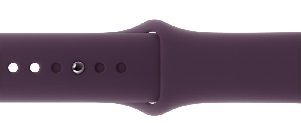 Pasek do Apple Watch (38/40/41mm) M/L Dojrzała śliwka wykonany z fluoroelestomeru gładki zapięcie z napą i szlufką