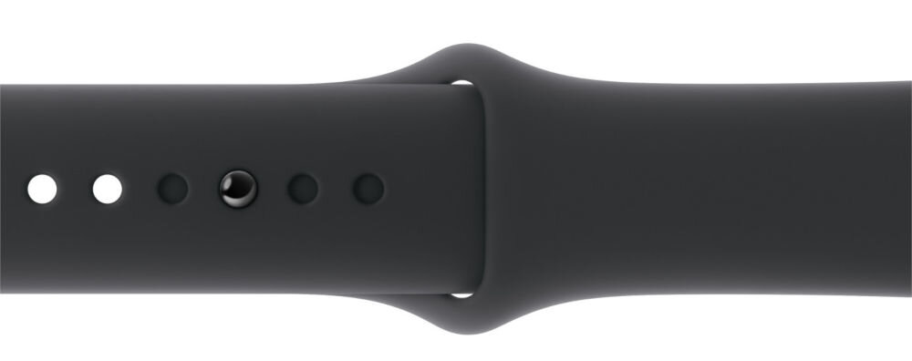 Pasek do Apple Watch (38/40/41mm) M/L Czarny wykonany z fluoroelestomeru gładki zapięcie z napą i szlufką