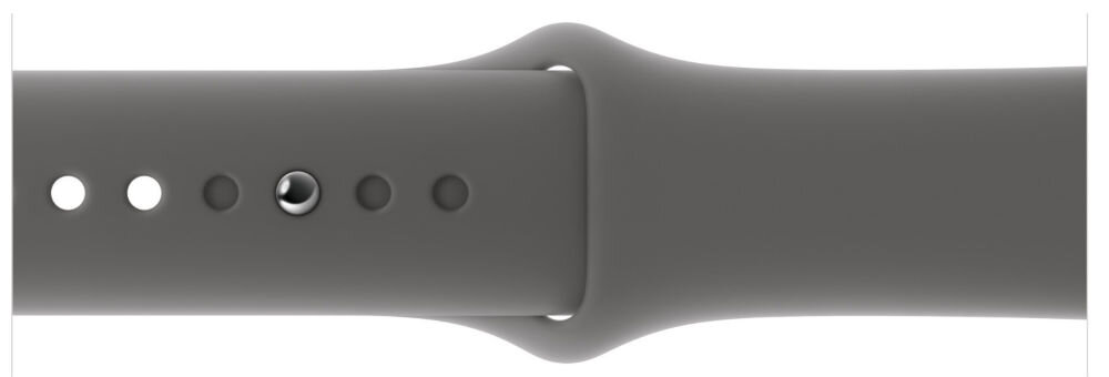 Pasek do Apple Watch (38/40/41) M/L Górska szarość wykonany z fluoroelestomeru gładki zapięcie z napą i szlufką