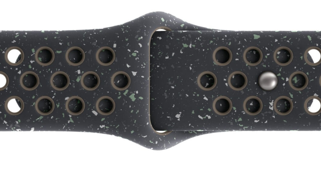 Pasek do Apple Watch Nike (38/40/41mm) M/L Nocne niebo wzór z losowo ułożonych kolorowych płatków wykonany z co najmniej 30% fluoroelastomeru z recyklingu