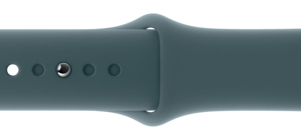 Pasek do Apple Watch (38/40/41/42mm) M/L Górskie jezioro wykonany z fluoroelestomeru gładki zapięcie z napą i szlufką