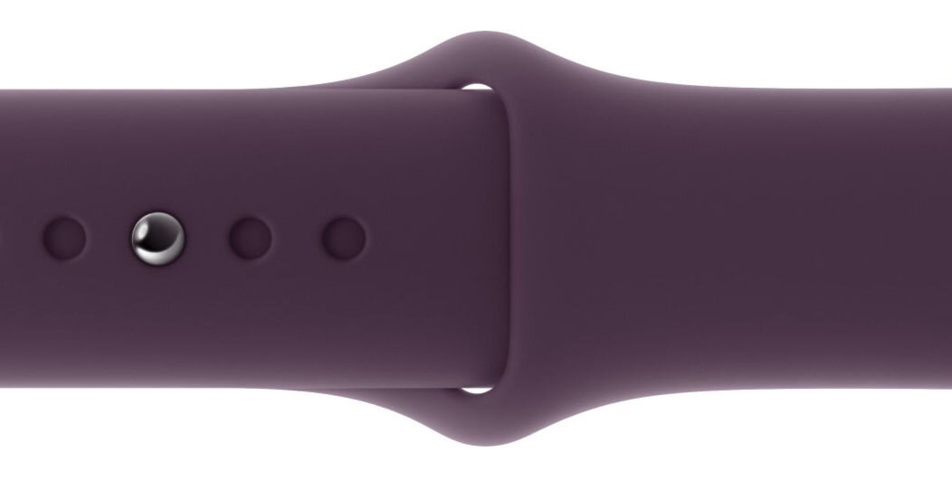 Pasek do Apple Watch (44/45/46/49mm) M/L Dojrzała Śliwka wykonany z fluoroelestomeru gładki zapięcie z napą i szlufką