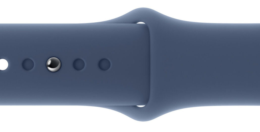 Pasek do Apple Watch (44/45/46/49mm) M/L Denim wykonany z fluoroelestomeru gładki zapięcie z napą i szlufką