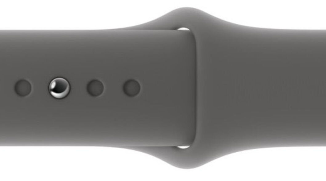 Pasek do Apple Watch (38/40/41/42mm) S/M Górska szarość wykonany z fluoroelestomeru gładki zapięcie z napą i szlufką