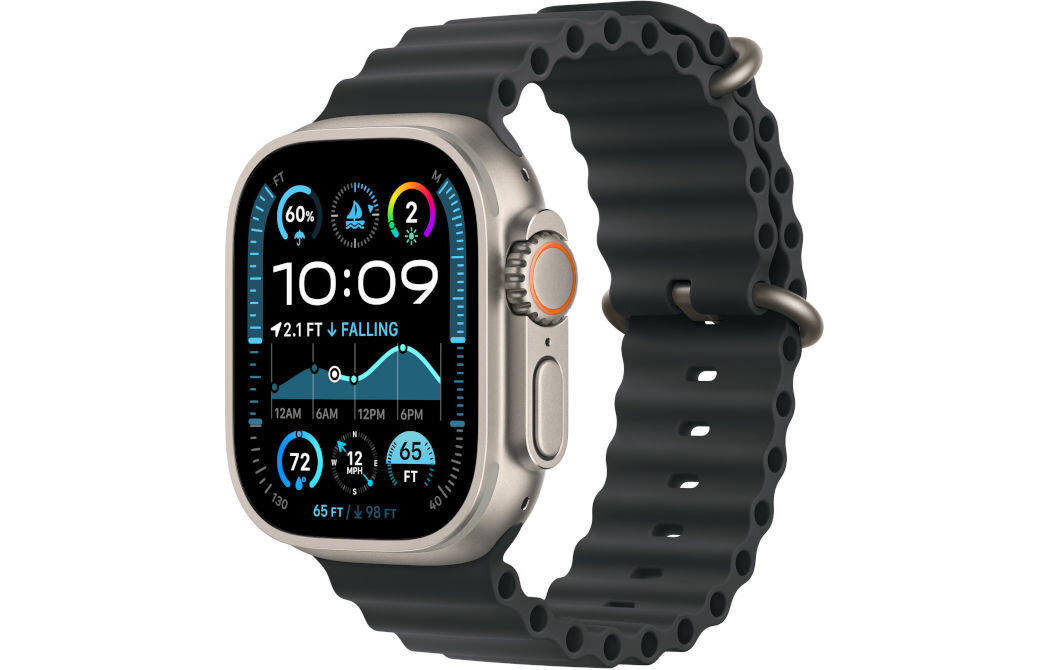 Przedłużka APPLE do paska Ocean (42/44/45/49mm) Czarny (Tytan naturalny)