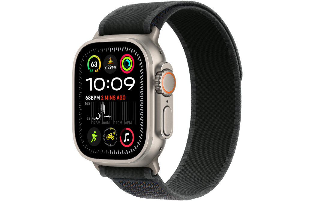 Pasek do Apple Watch (44/45/46/49mm) S/M Czarny (Tytan naturalny)