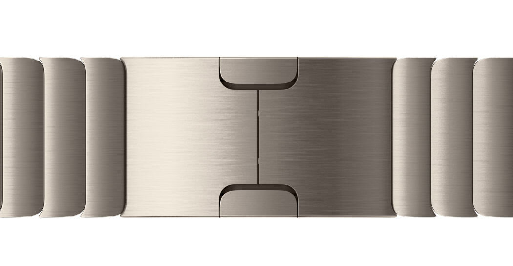 Bransoleta panelowa do Apple Watch (38/40/41/42mm) Naturalny zapięcie motylkowe z myślą o estetyce i praktyczności praktyczne panele z wygodnym przyciskiem odpinania