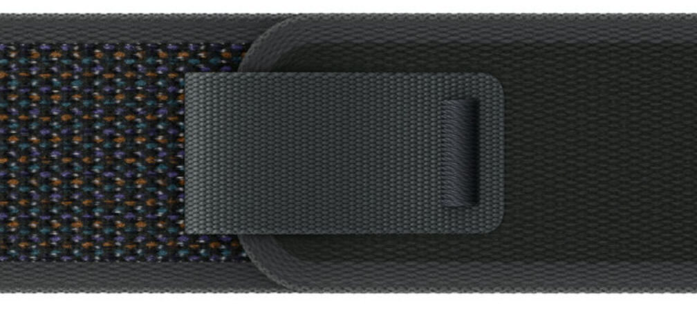 Pasek do Apple Watch (44/45/46/49mm) M/L Czarny (Tytan naturalny) miękki splot nylonowy o zwiększonej rozciągliwości zapięcie na zakładkę