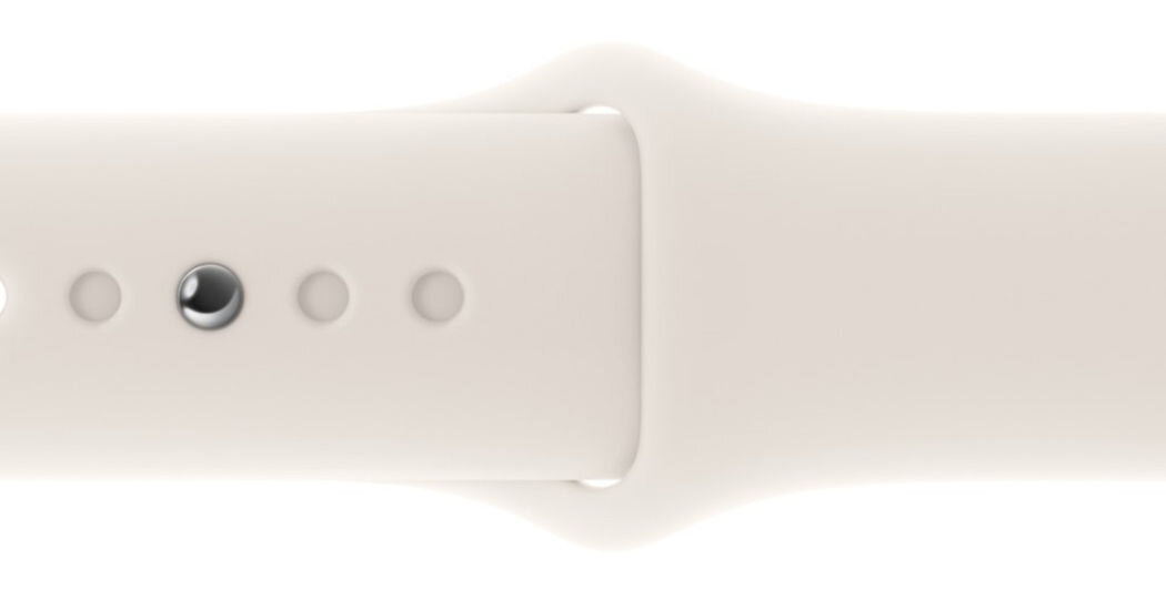 Pasek do Apple Watch (38/40/41/42mm) S/M Księżycowa poświata wykonany z fluoroelestomeru gładki zapięcie z napą i szlufką