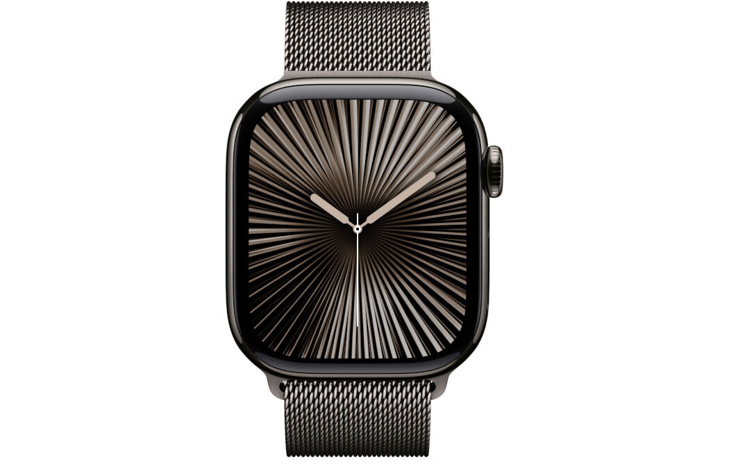Bransoleta mediolańska do Apple Watch (44/45/46/49mm) M/L Łupkowy wykonana z gładkiej siateczki ze stali nierdzewnej pleciona na specjalistycznych włoskich maszynach magnetyczne zapięcie precyzyjna regulacja