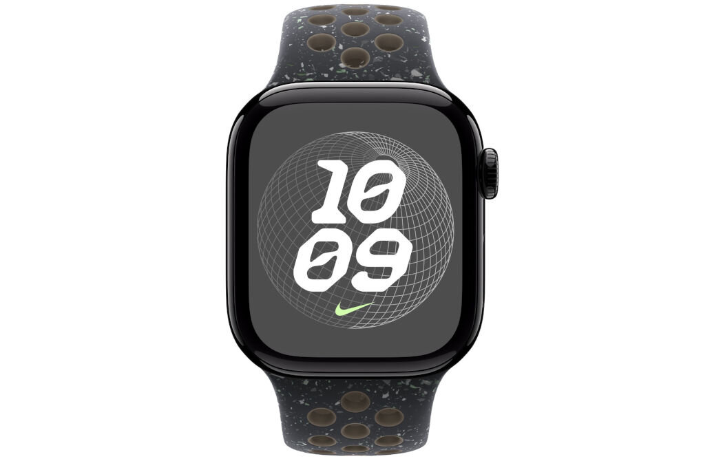 Pasek do Apple Watch Nike (38/40/41/42mm) S/M Nocne niebo wytrzymały miękki przewiewny specjalnie wytłoczone otwory gładki materiał matowe wykończnie
aluminiowego zapięcia