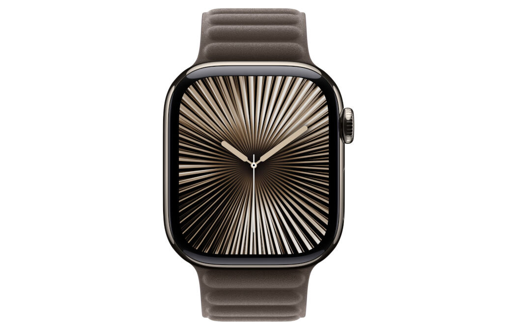 Pasek karbowany magnetyczny do Apple Watch (38/40/41/42mm) M/L Szaro-brązowy przyjazny środowisku tkanina FineWoven przypominająca zamsz wytrzymały mikrodiagonal