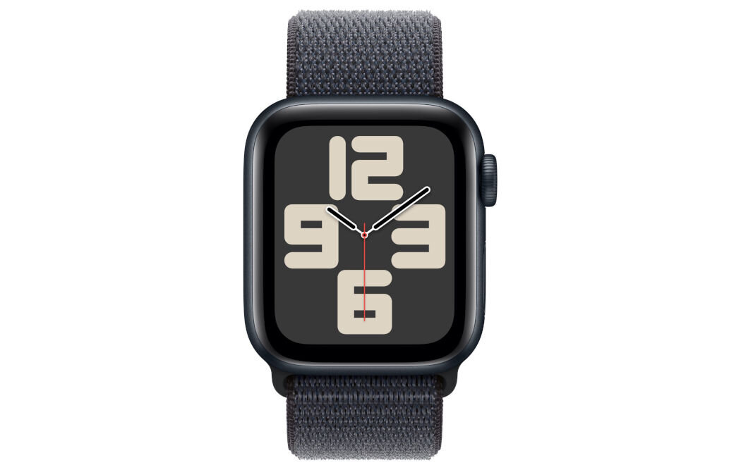 Pasek do Apple Watch (38/40/41mm) Atramentowy lekki oddychający materiał zapięcie na rzep dwuwarstwowy splot nylonu z gęsto rozmieszczonymi pętelkami zawiera 82% recyklingowanej przędzy, częściowo pochodzącej z porzuconych sieci rybackich