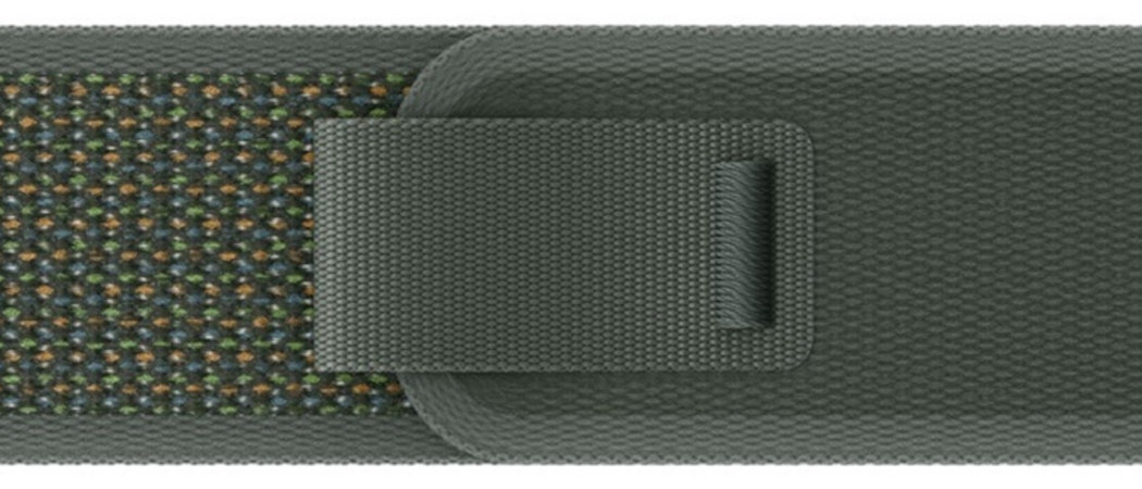 Pasek do Apple Watch (42/44/45/49mm) S/M Zielony (Tytan naturalny) miękki splot nylonowy o zwiększonej rozciągliwości zapięcie na zakładkę